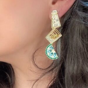 Calling The Shots Happy Hour Crystal & Cubic Zirconia Drop Earrings